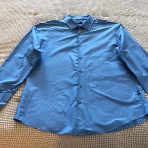 Boss XL Slim Fit Casual Dress Shirt Blue/White